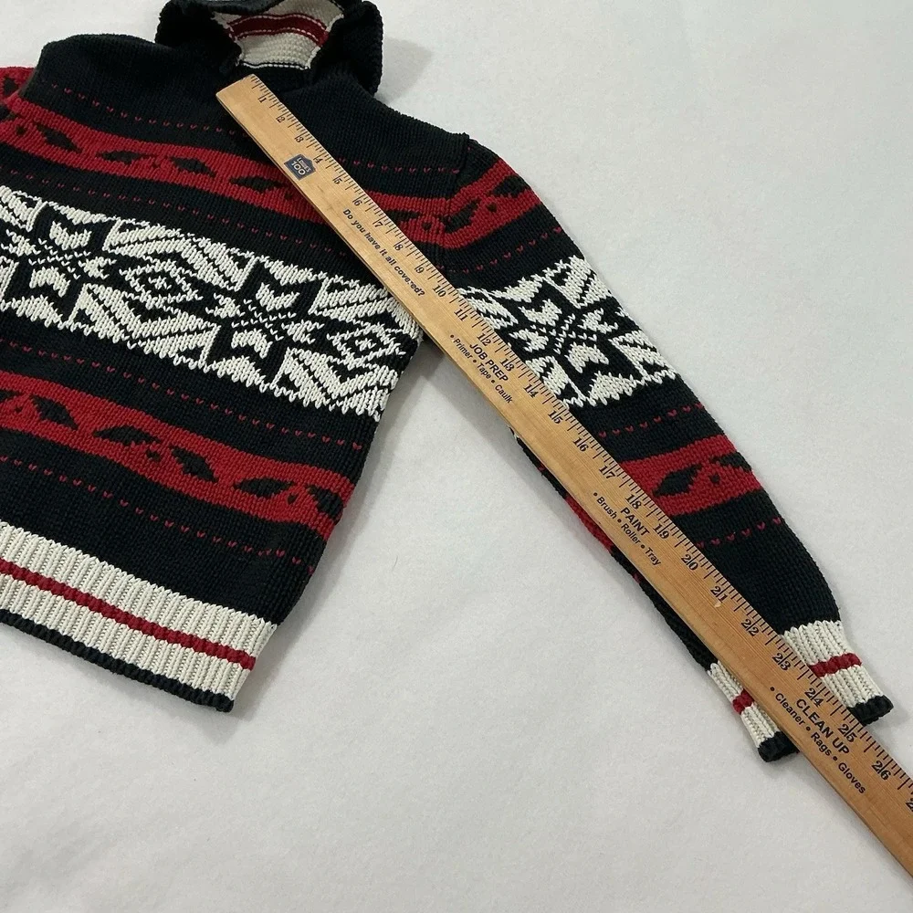 Polo Ralph Lauren Boys 8 Fair Isle Cotton Wool Full Zip Fish Sweater Nordic Ski